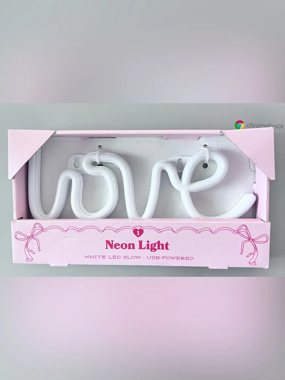 LOVE White LED Neon Sign - USB-Powered